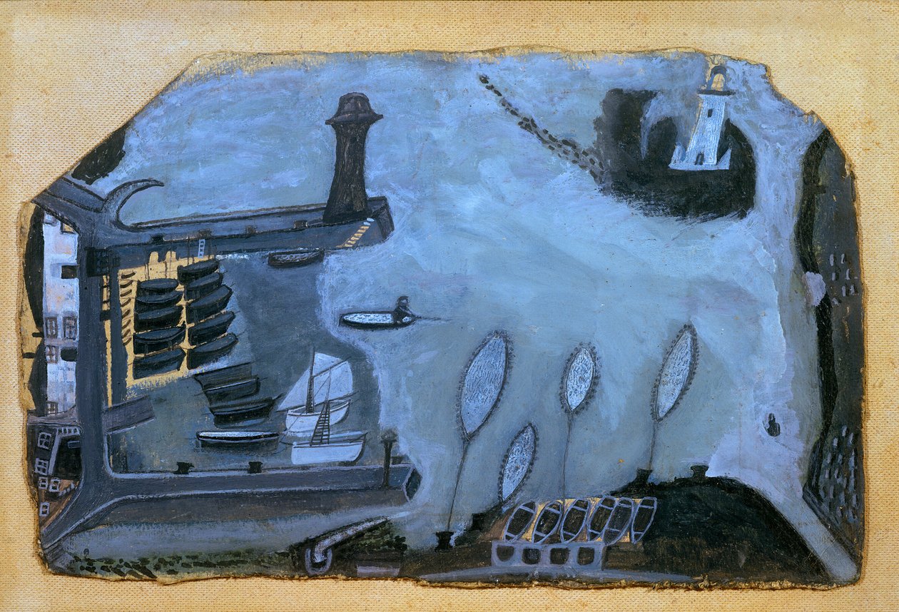 „Ez a Sain Fishery, ami volt”: St. Ives kikötője és Godrevy világítótornya alkotó: Alfred Wallis