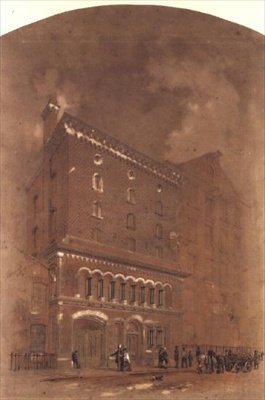 Építészeti rajz egy raktárhoz alkotó: Alfred Waterhouse