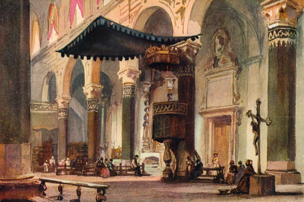 A katedrális belseje, San Remo, 1870 alkotó: Alfred Waterhouse
