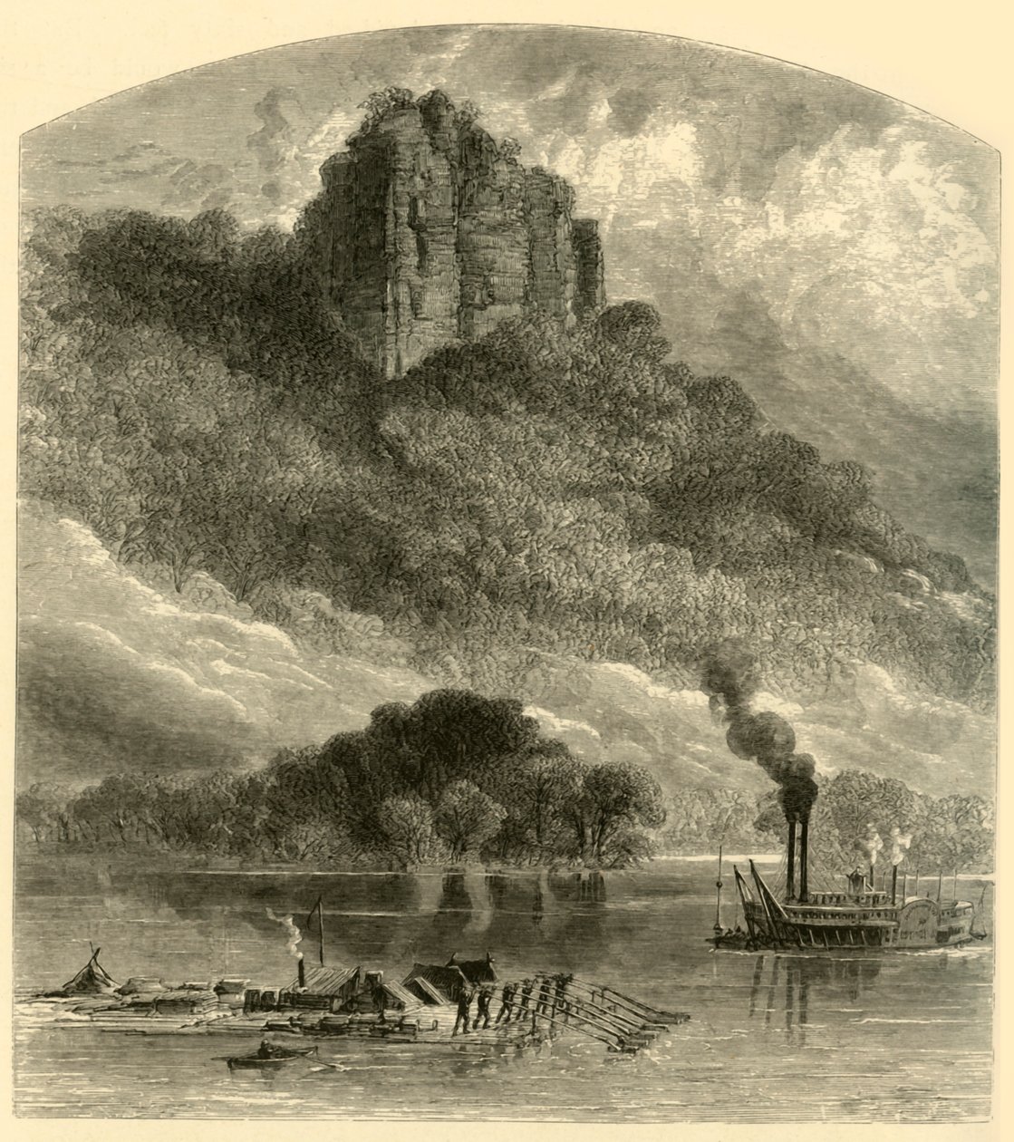 „Chimney Rock, Fountain City közelében”, 1874. alkotó: Alfred Rudolph Waud
