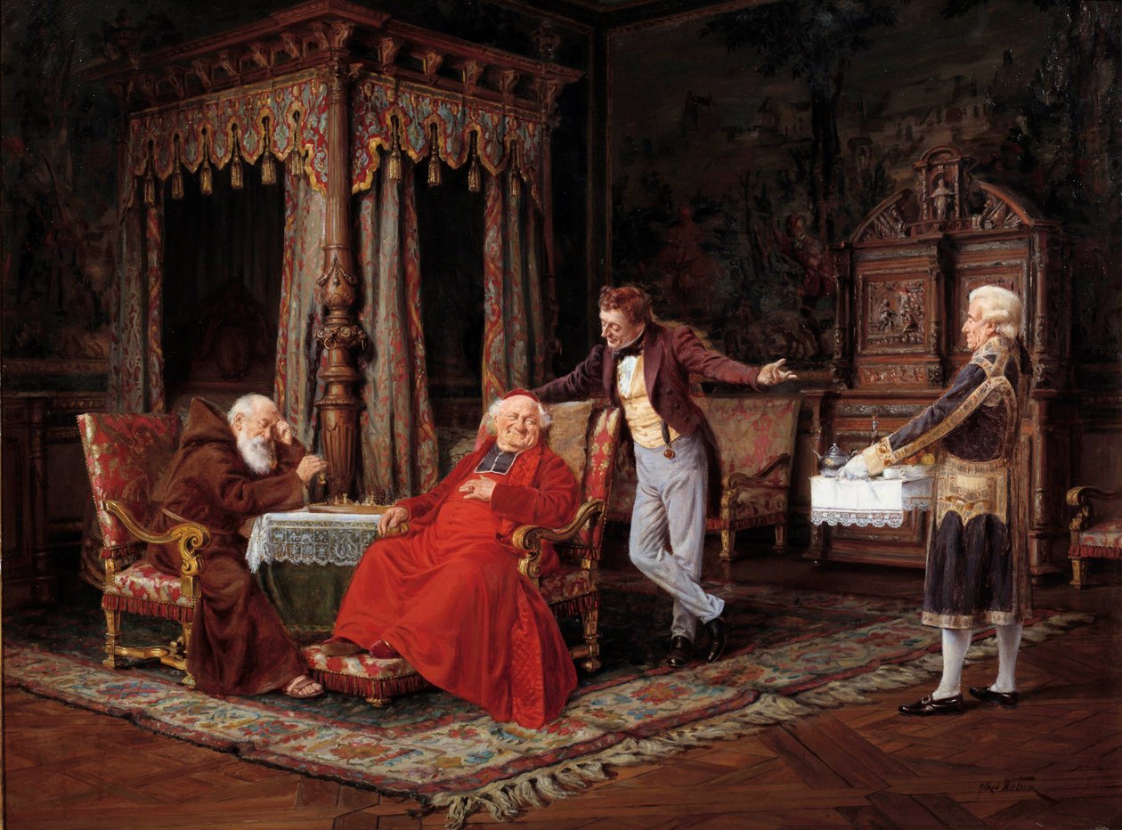 Eminenciájának íze Alfred Weber (1862-1922) festménye 19. századi Avignon, Musee Calvet – Garnélarák a bíborosnak. Alfred Weber (1862-1922) festménye alkotó: Alfred Weber
