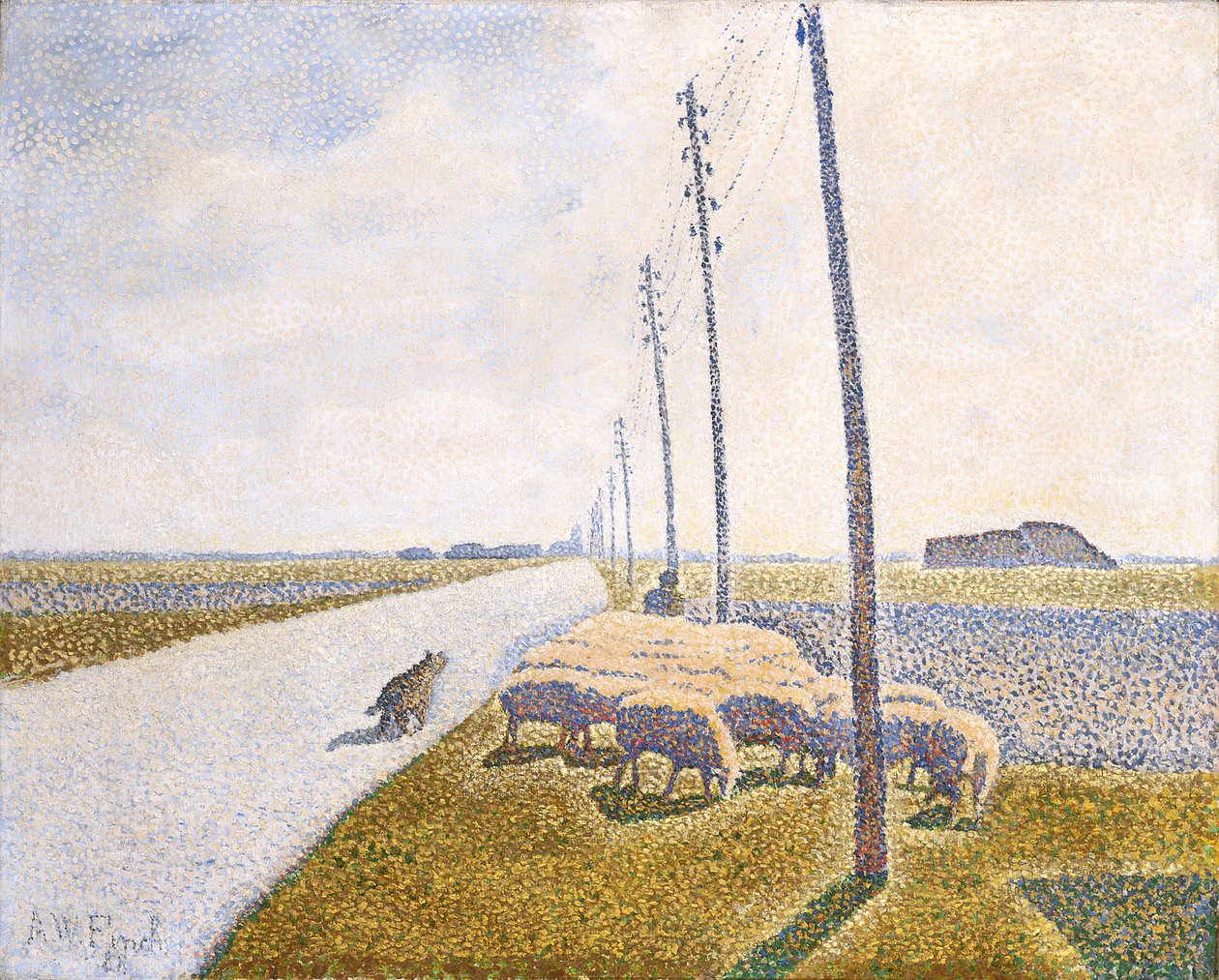 Az út Nieuportba (olaj, vászon) alkotó: Alfred William (1854 1930) Finch