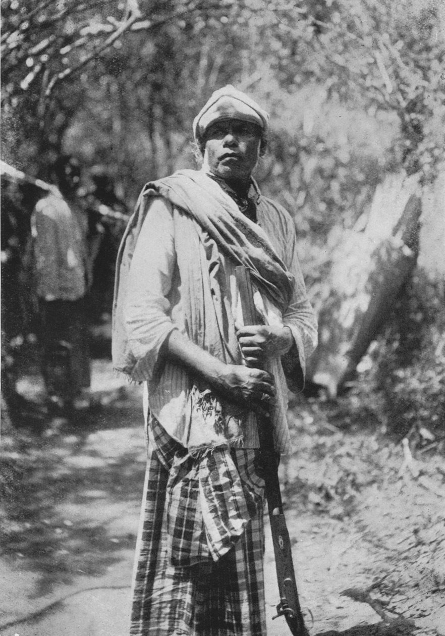 Ceylon Shikari vagy Hunter, 1890, 1910 alkotó: Alfred William Amandus Plate