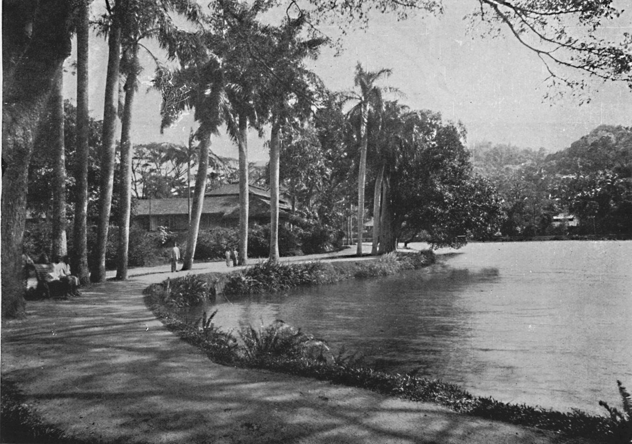 Kandy Lake and Drive, 1890, 1910 alkotó: Alfred William Amandus Plate