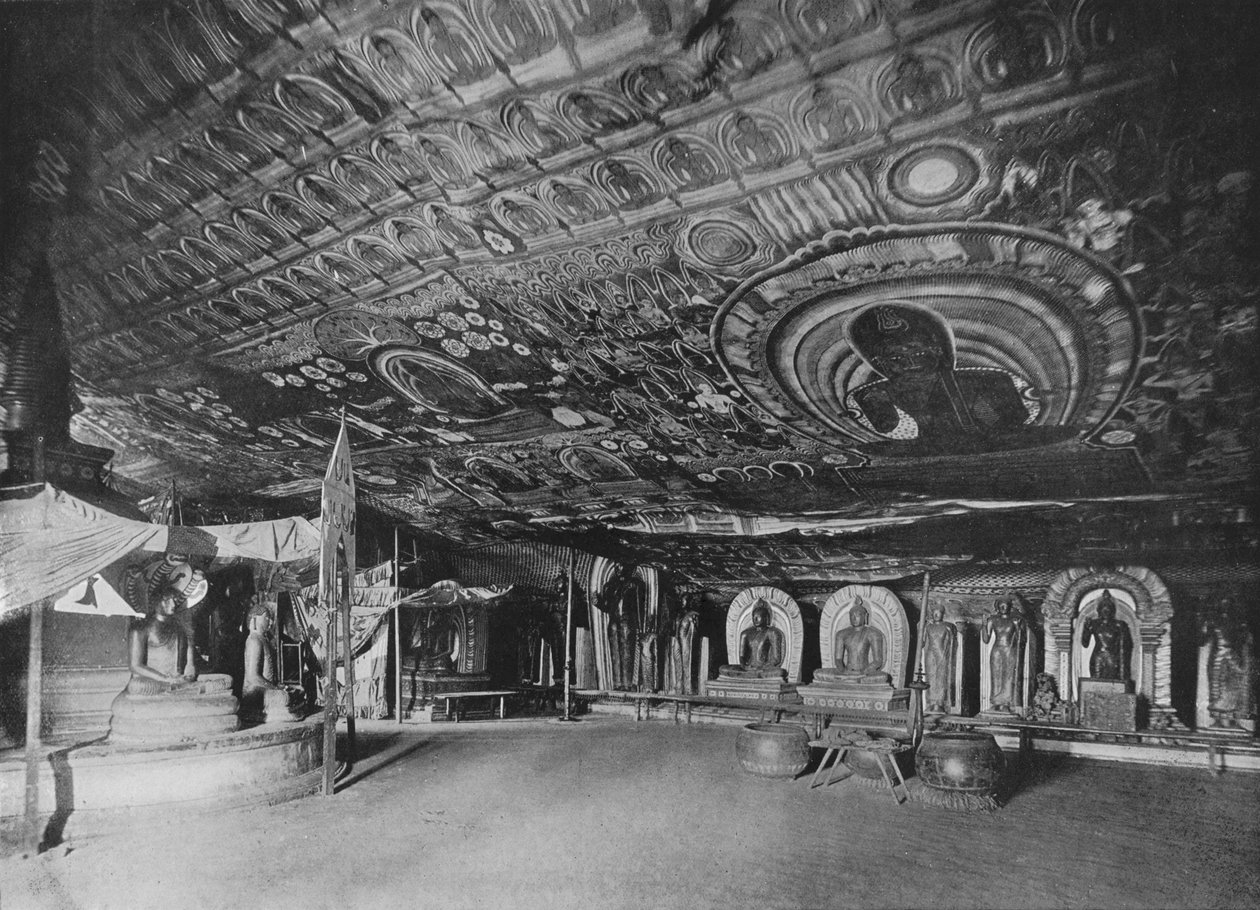 Rangiri sziklatemplom, Dambulla, 1890, 1910 alkotó: Alfred William Amandus Plate
