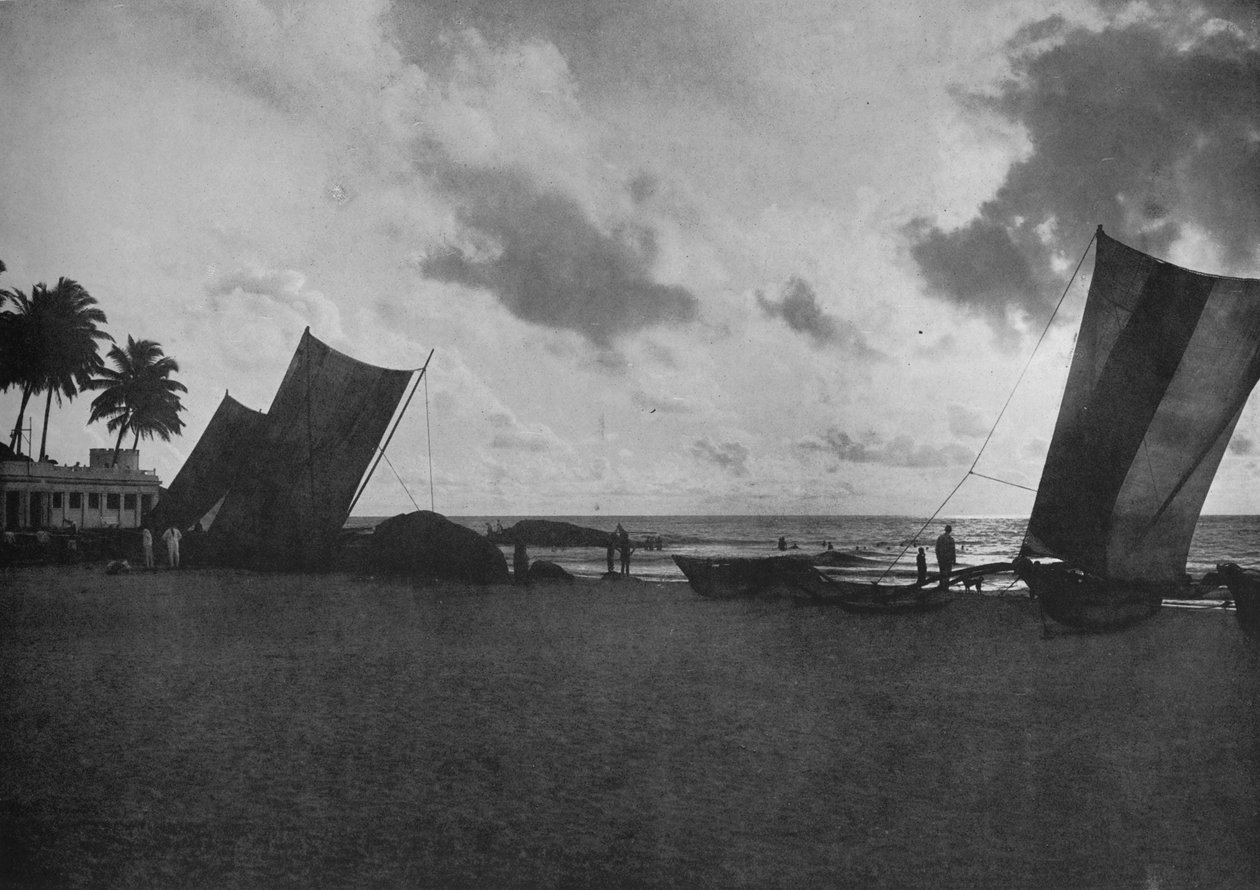 Naplemente, Mount Lavinia Sea Shore, 1890, 1910 alkotó: Alfred William Amandus Plate
