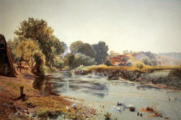 Egy kis ó-Anglia félálomban (akvarell papíron) alkotó: Alfred William Hunt