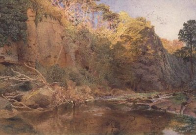 Folyami táj (akvarell) alkotó: Alfred William Hunt