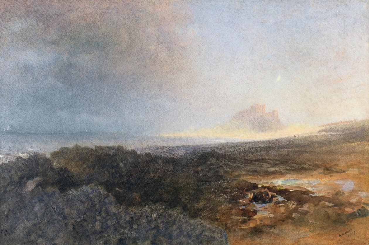 Bamburgh kastély, Northumberland, 1877 alkotó: Alfred William Hunt