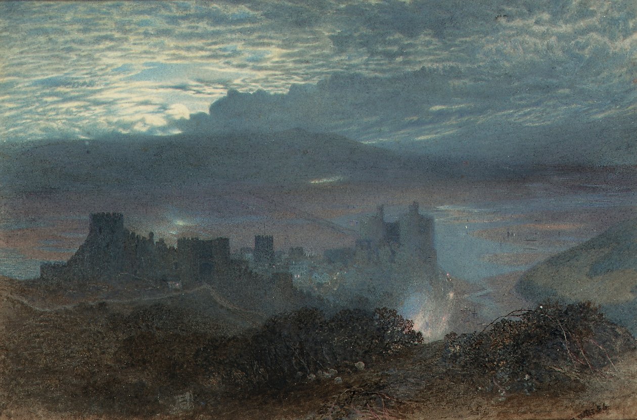 Kastély torkolattal túl, 1856 alkotó: Alfred William Hunt