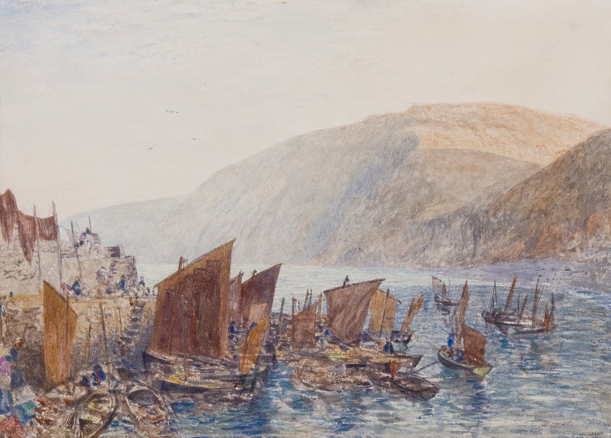 Clovelly kikötője alkotó: Alfred William Hunt
