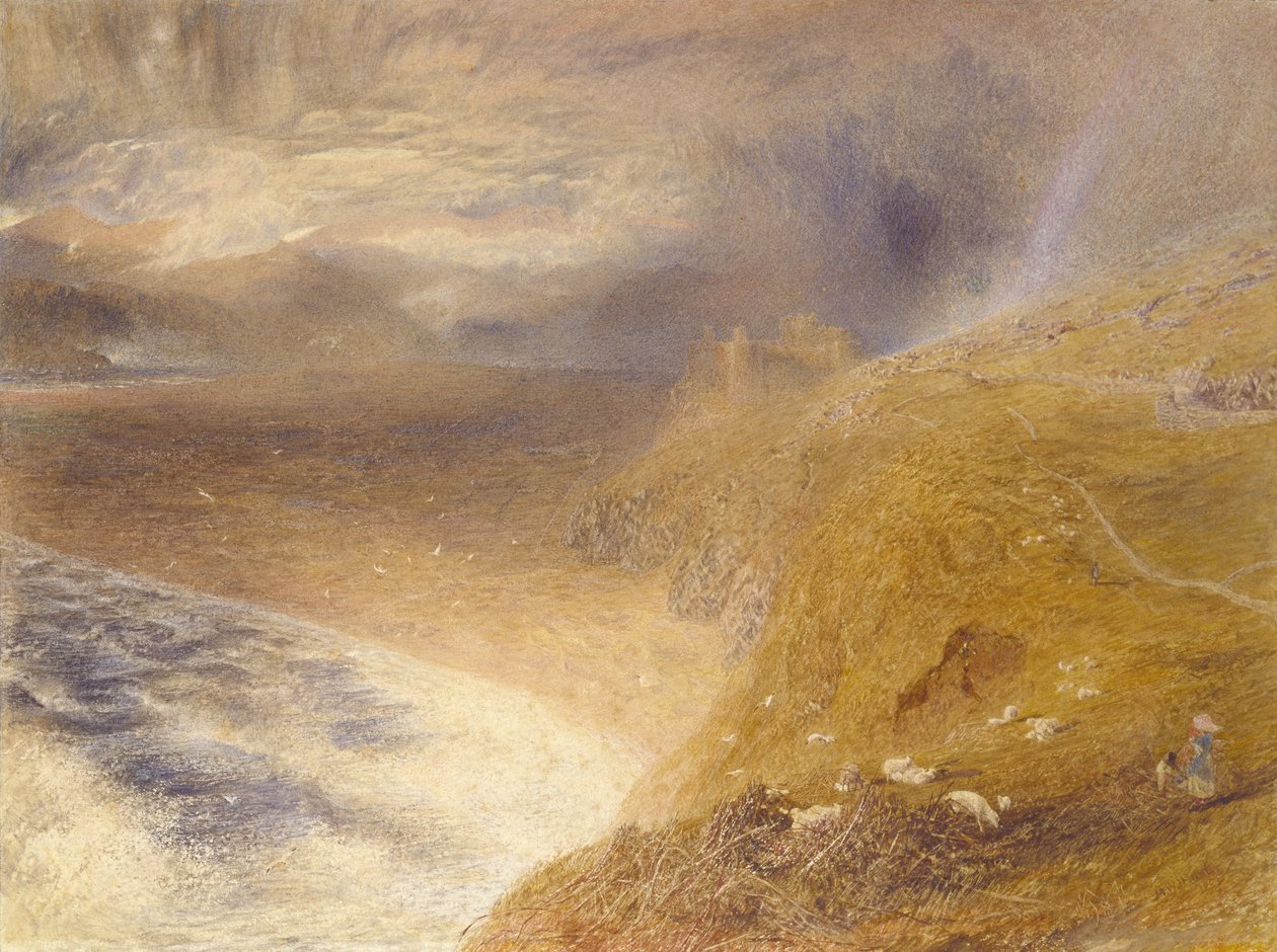Harlech kastély, 1857 (akvarell, papír) alkotó: Alfred William Hunt