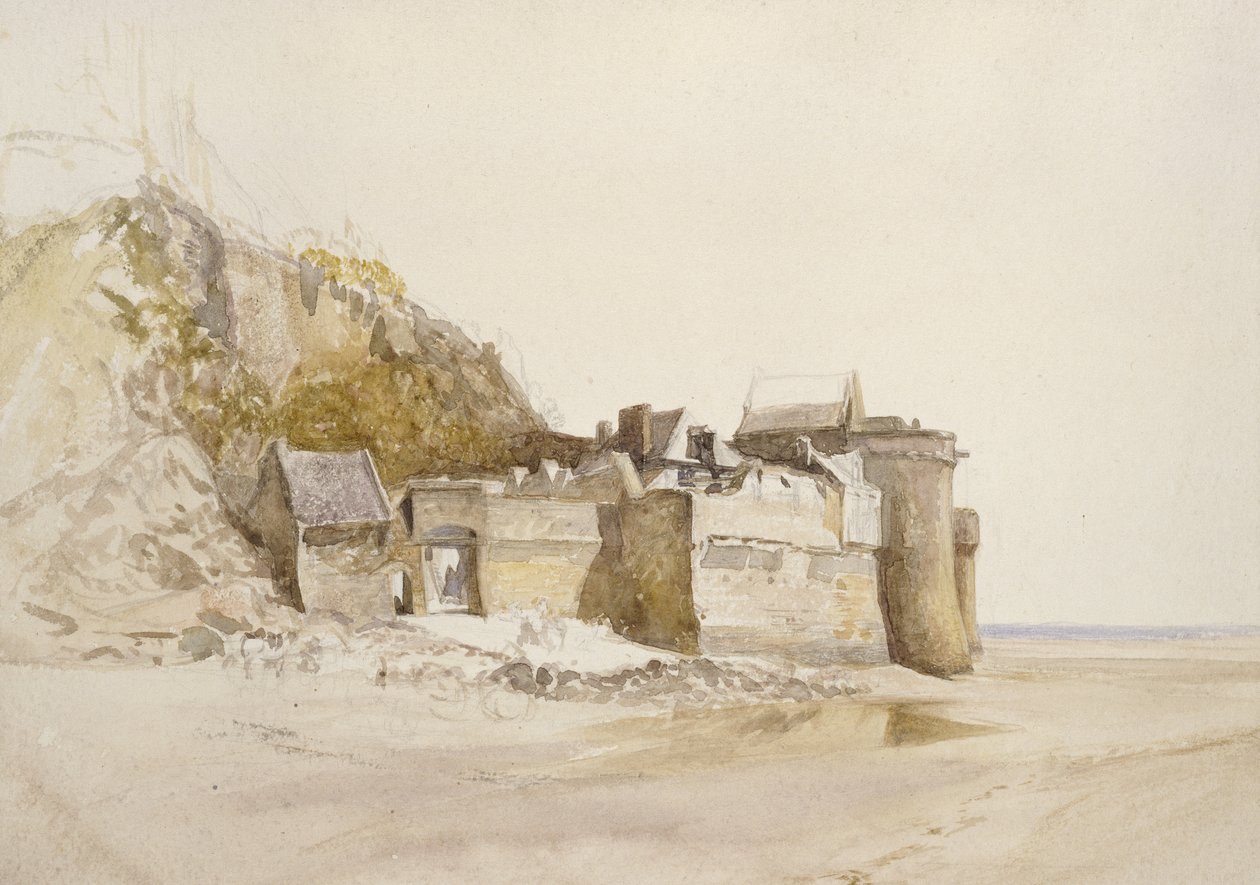 Mont St Michel: A külső kapu, 1876 körüli (akvarell, papír) alkotó: Alfred William Hunt