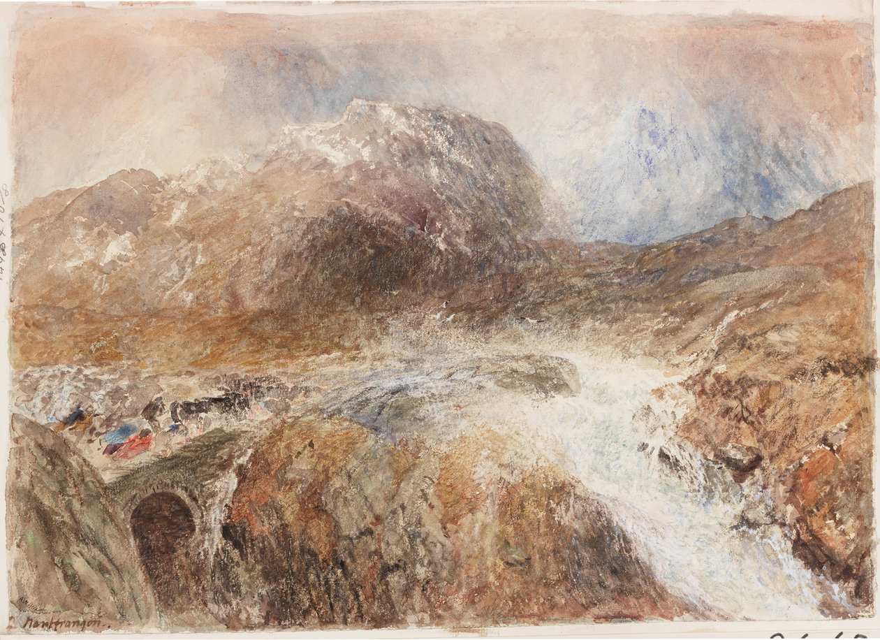Nant Frangon (ceruza és akvarell papíron (táblára ragasztva)) alkotó: Alfred William Hunt