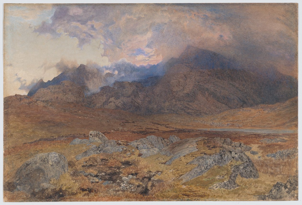 Snowdon egy áprilisi jégvihar után [vagy Snowdon oszladozó felhőkön át] alkotó: Alfred William Hunt