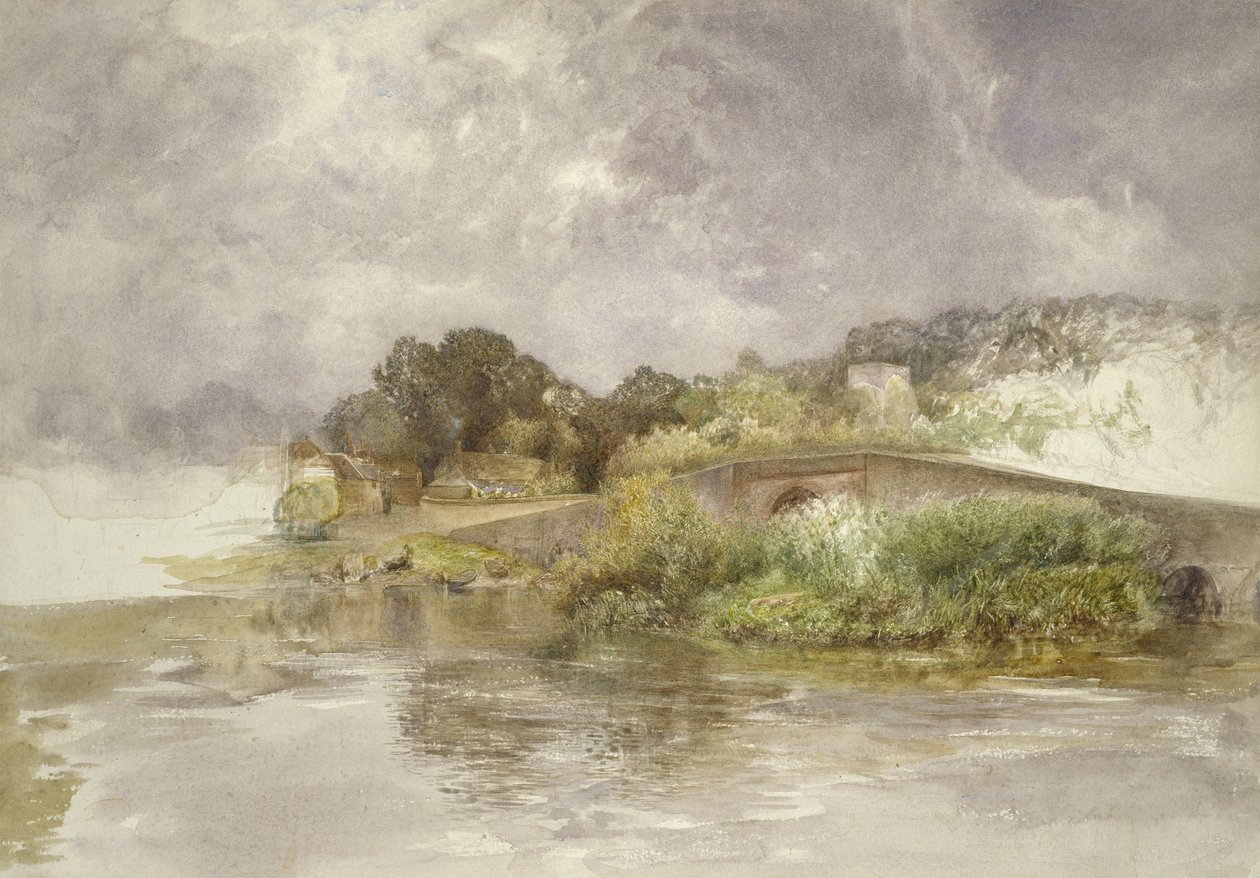 Sonning híd, c. 1882 (akvarell papíron) alkotó: Alfred William Hunt
