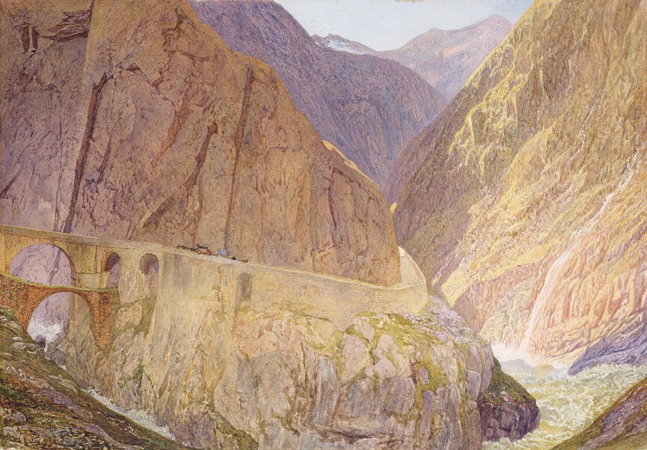 Az ördög hídja – Szent Gothárd-hágó alkotó: Alfred William Hunt