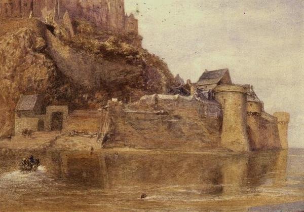 A bástyák, Mont Saint Michel (akvarell) alkotó: Alfred William Hunt