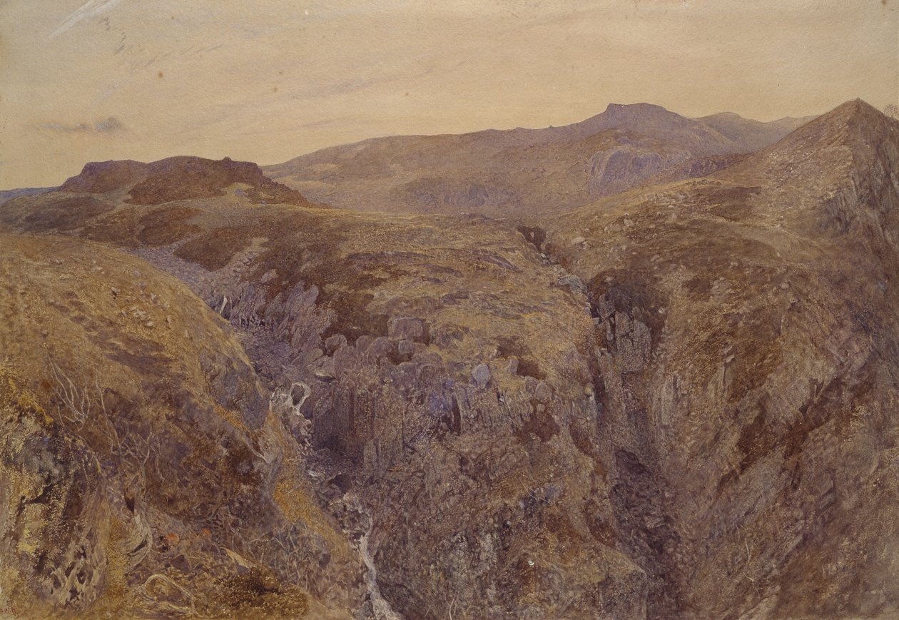 Walesi táj, 1858 (akvarell, papír) alkotó: Alfred William Hunt