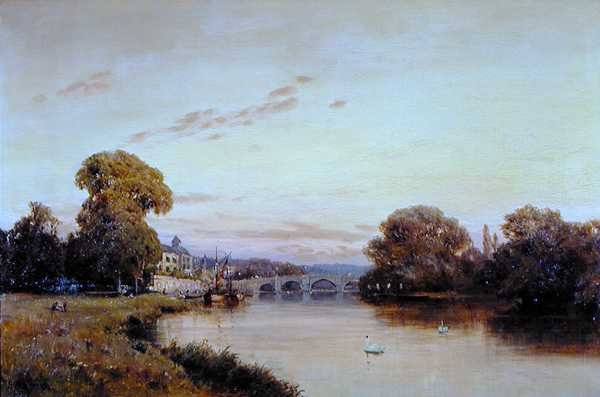 Richmond on the Thames (olaj a panelen) alkotó: Alfred de Breanski