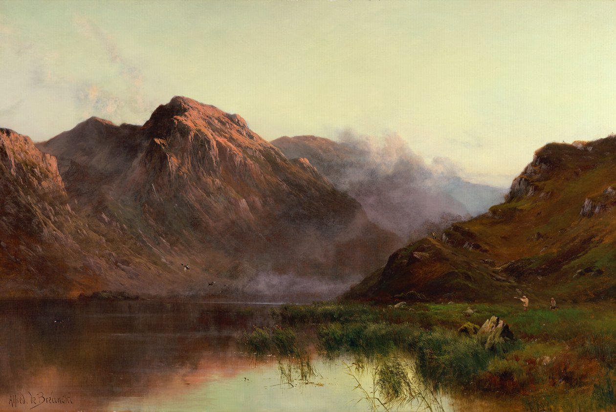 Vadmadarak vadászata Llyn Crafnant (olaj, vászon) alkotó: Alfred de Breanski