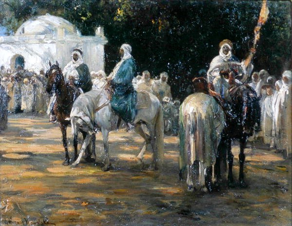 In Front of the Meshhed, 1903 körül (olaj, vászon) alkotó: Alfred von Wierusz Kowalski