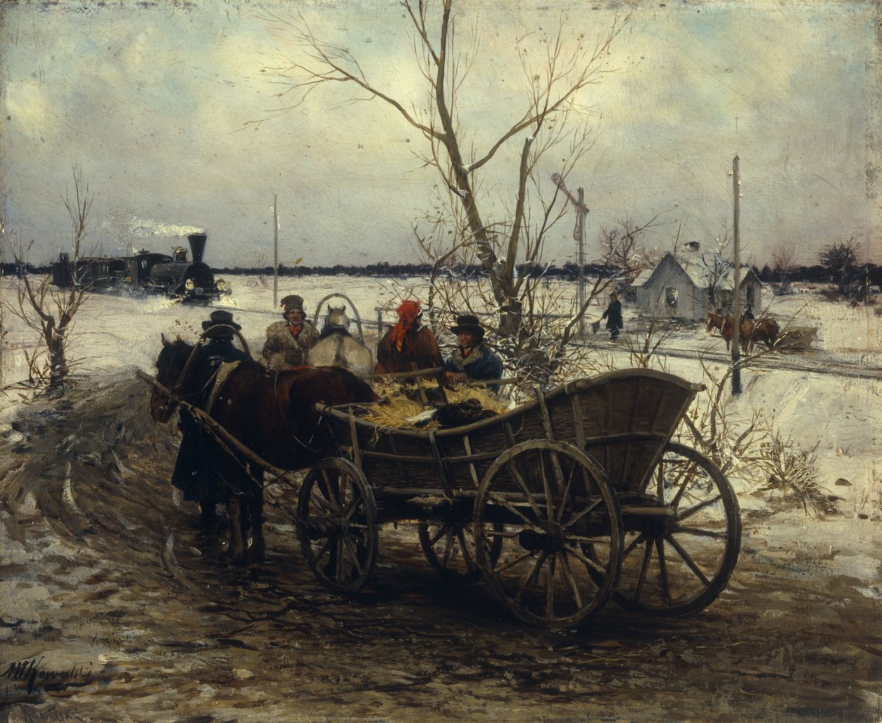 Találkozás a vonattal alkotó: Alfred von Wierusz Kowalski