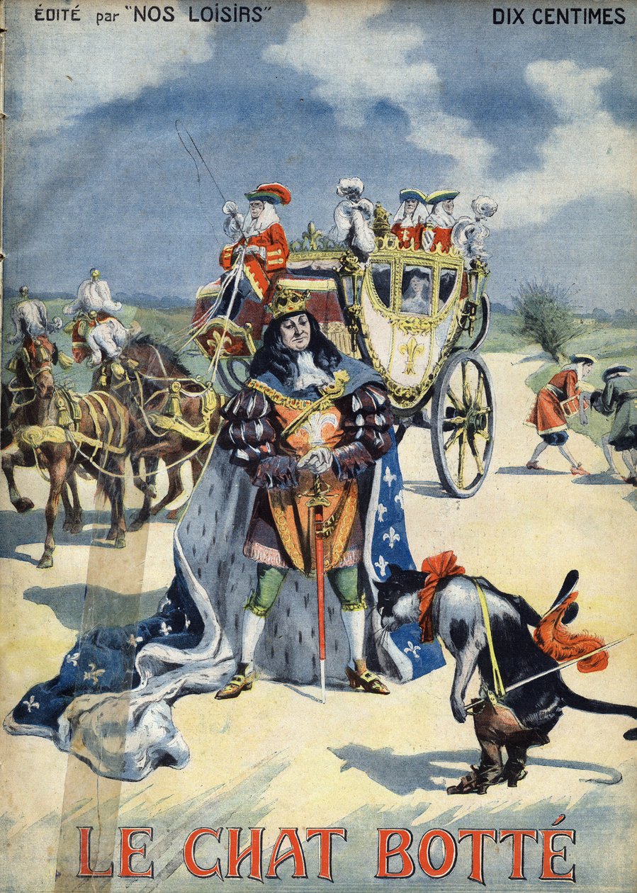 The Boot Cat. Népmese. Vaccari és Carry illusztrációja a „” Les beaux tales”” „” Nos loisirs””” gyűjteményben 1910 körül. Magángyűjtemény. alkotó: Alfredo and Carrey Vaccari
