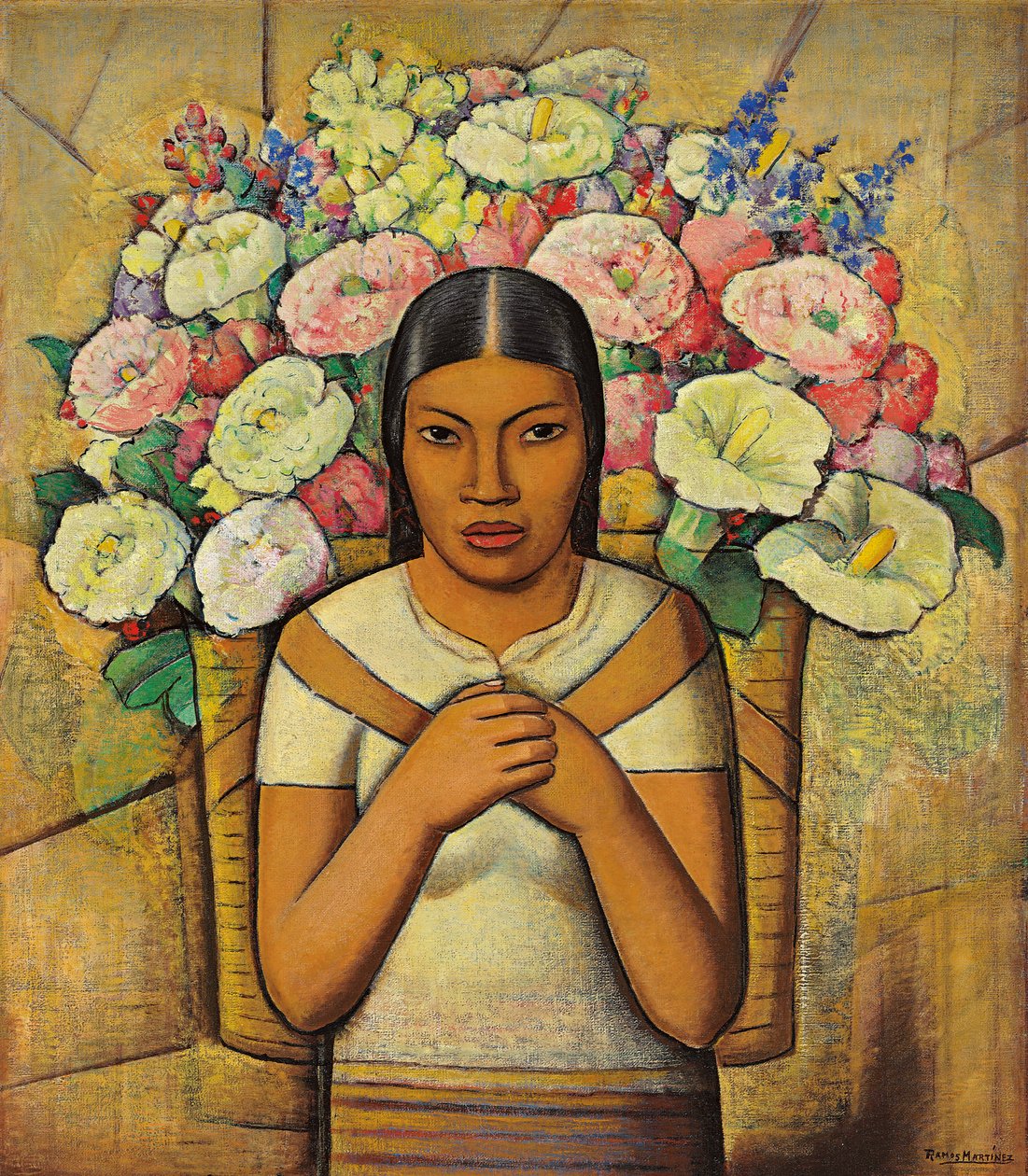 Virágárus; Virágárus, 1934 körül (olaj, vászon) alkotó: Alfredo Ramos Martinez