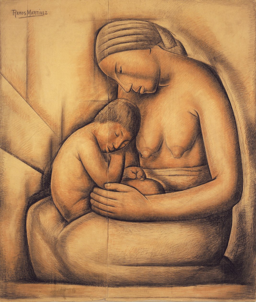 Indiai anya, 1936 körül (kréta papíron) alkotó: Alfredo Ramos Martinez