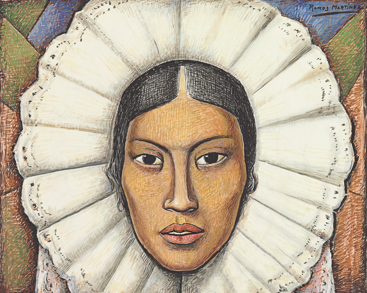 Tehuana, 1930 körül (guache és zsírkréta papíron) alkotó: Alfredo Ramos Martinez