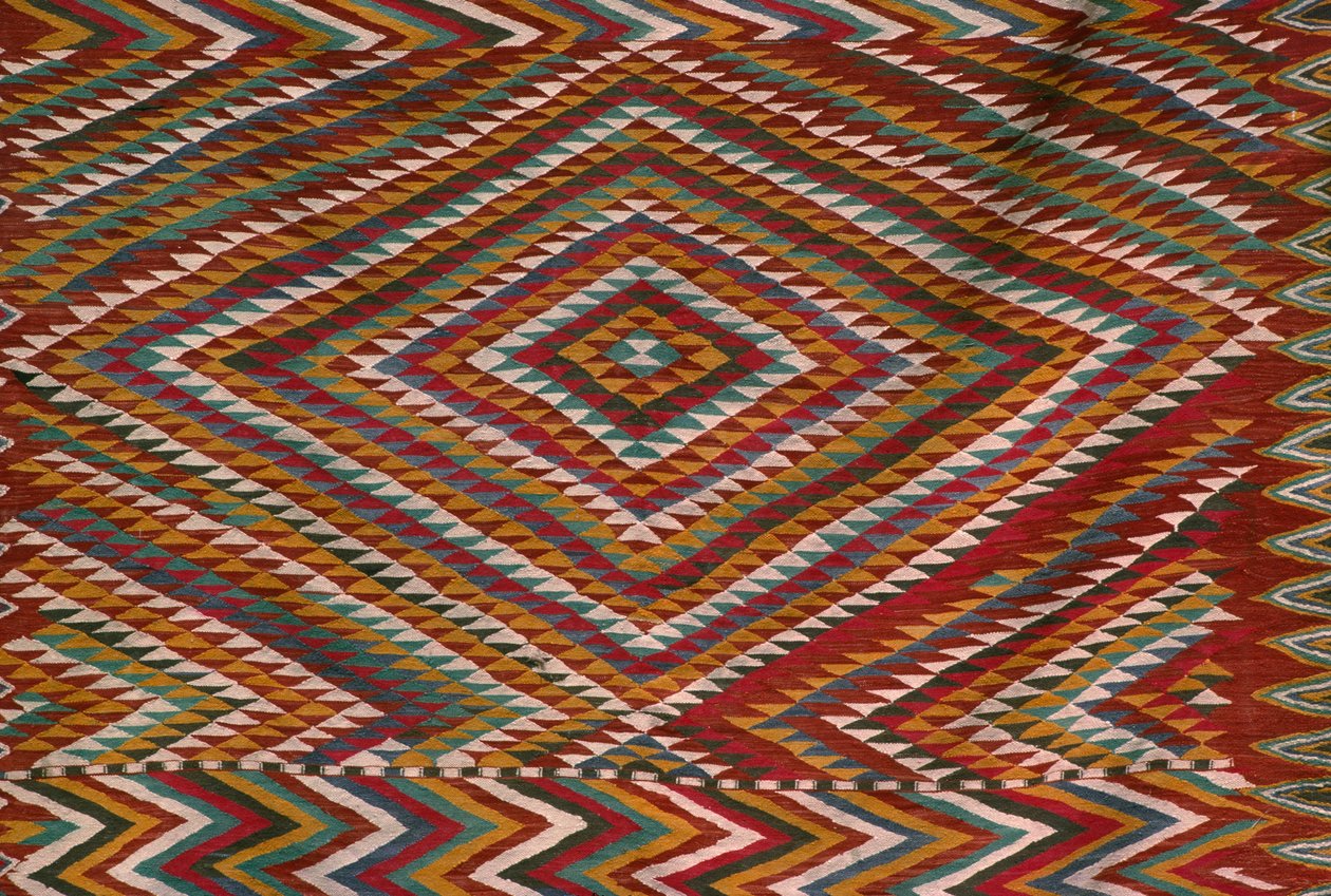 Szőnyeg a Mzab-völgyből, részlet (gyapjú) alkotó: Algerian School