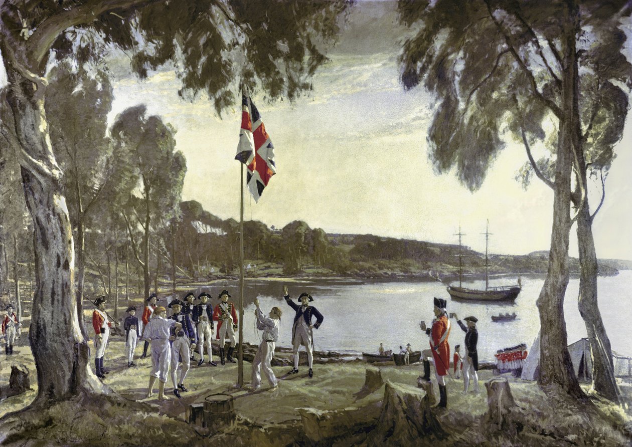 Arthur Phillip százados Ausztráliát alapította, 1788. január 26 alkotó: Algernon Mayow Talmage