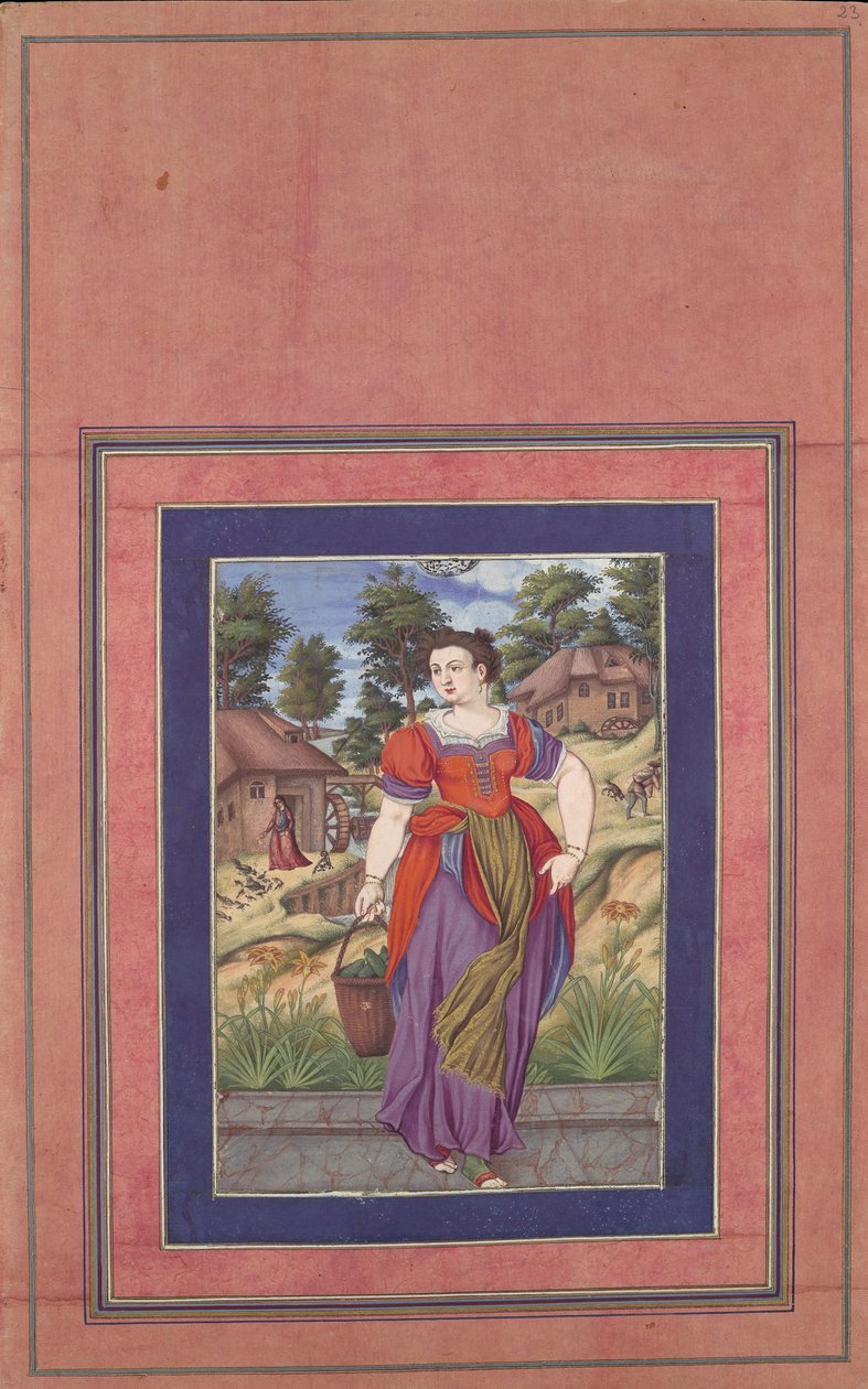 Nyár, a Négy évszak sorozatából, Folio a Davis-albumból, kb. 1660-70. alkotó: Ali Quli Jabbadar
