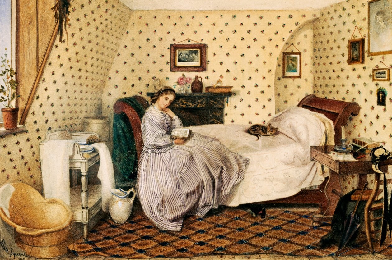The Governess, 1861 (Wc tollal és tintával, ceruzával papíron) alkotó: Alice Squire