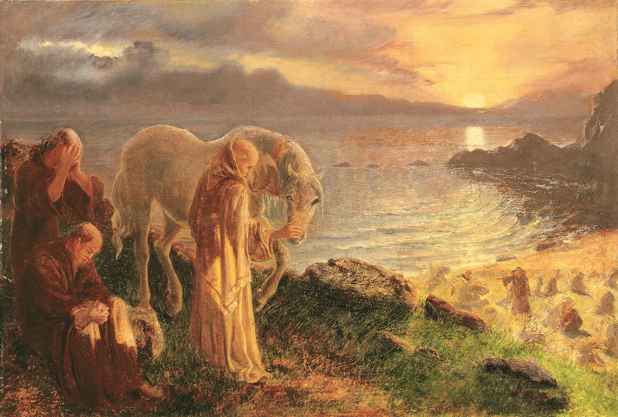 Szent Kolumba búcsúja a fehér lótól, 1865-1868 alkotó: Alice Boyd