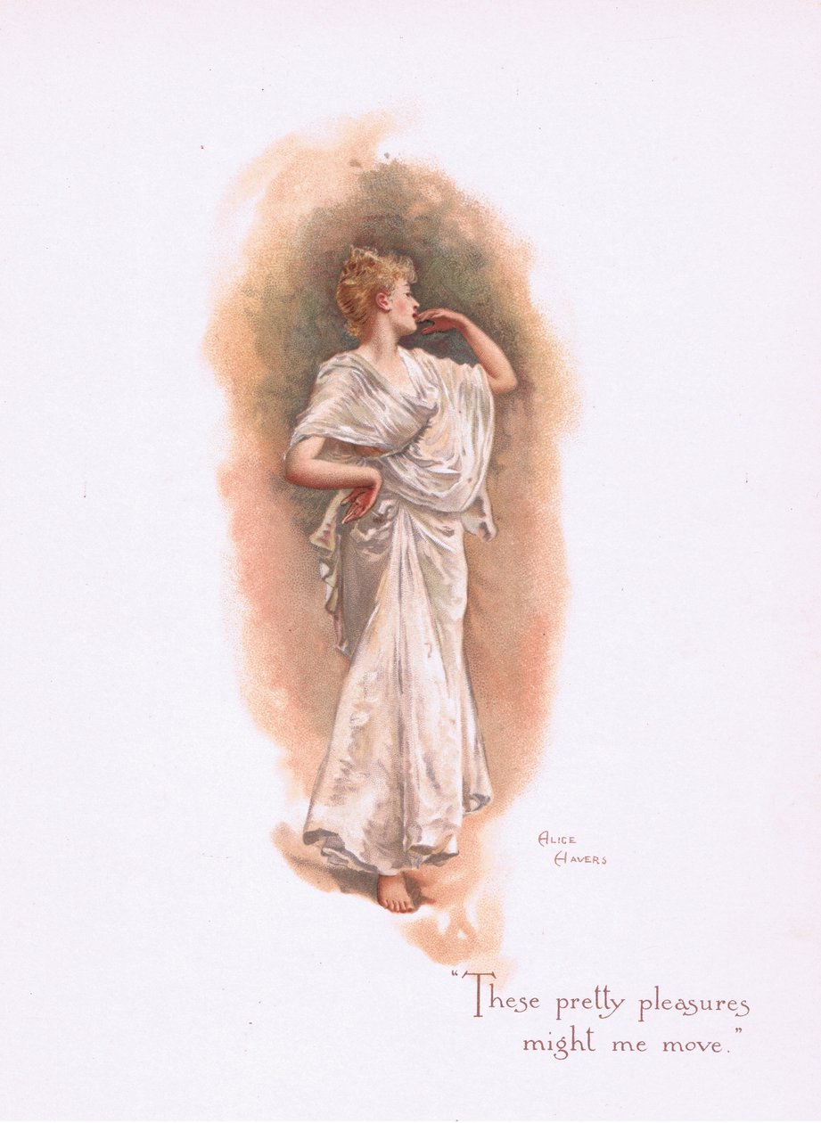 Ezeket a szép élvezeteket megmozgathatjuk a Some Old Love Songs-ból, amelyet a Hildesheimer & Faulkner adott ki, 1892 alkotó: Alice Havers