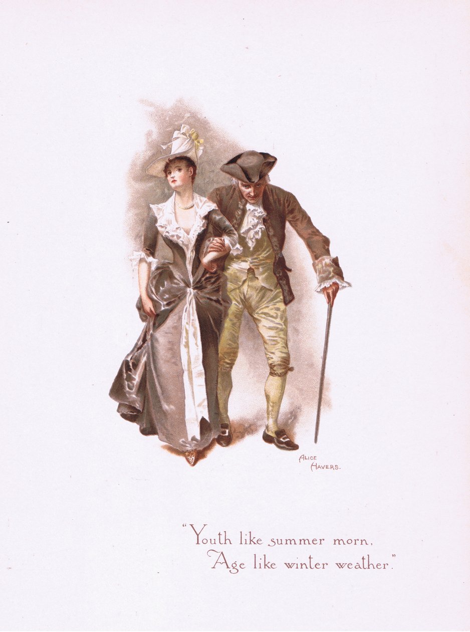 Fiatalság, mint egy nyári reggel, a Some Old Love Songsból, a Hildesheimer és Faulkner kiadásában, 1892 alkotó: Alice Havers