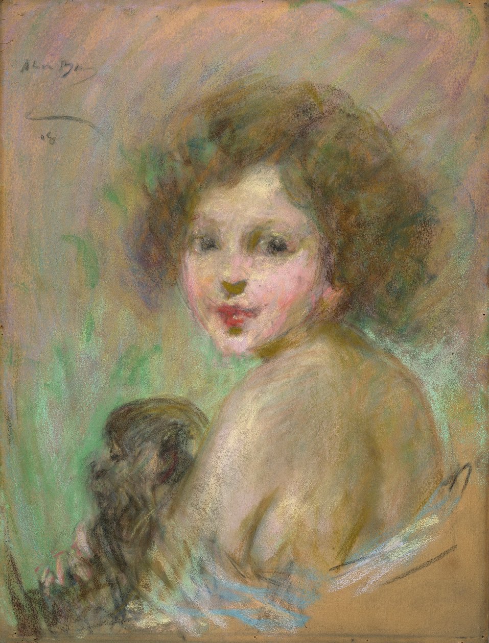 Gyermek majommal alkotó: Alice Pike Barney