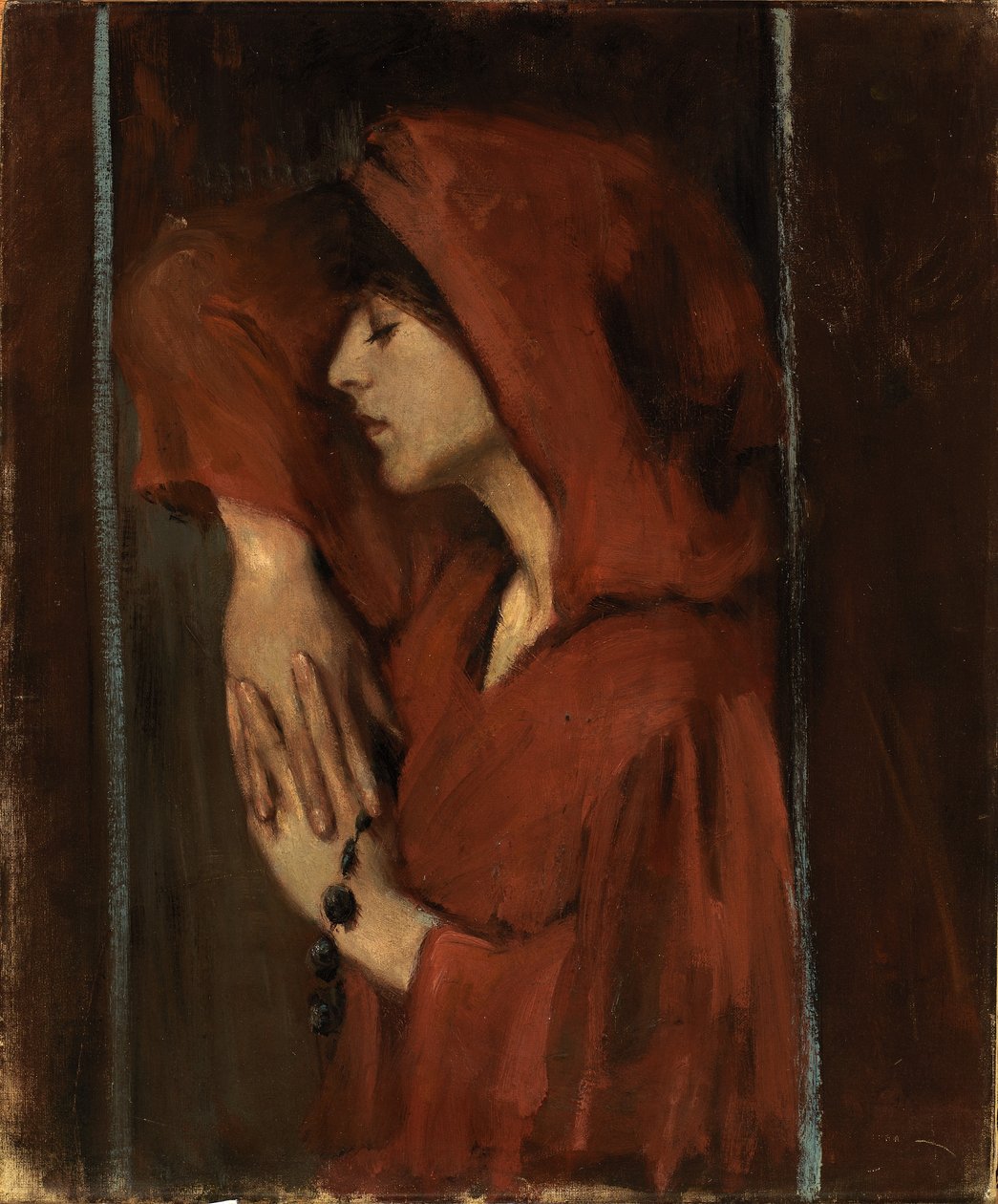 Nő vörös csuklyával alkotó: Alice Pike Barney