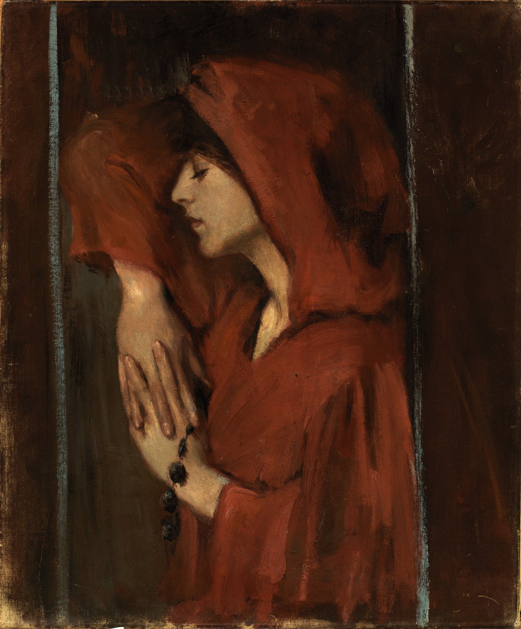 Vörös kapucnis nő, 19. század vége-XX. század eleje. alkotó: Alice Pike Barney