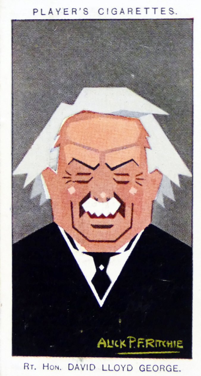 1926-os játékos cigarettakártyája, amelyen David Lloyd George látható alkotó: Alick Penrose Forbes Ritchie