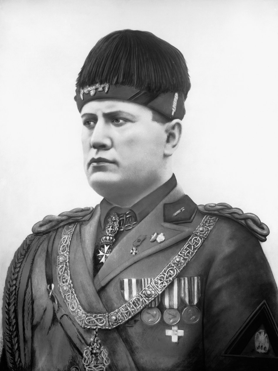 Benito Mussolini (f/w fotó) alkotó: Fratelli Alinari