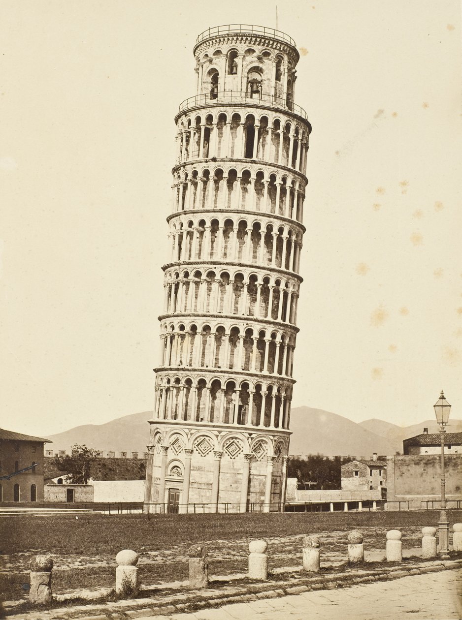 Campanile, Pisa, 1850 körül (albumin ezüst nyomat) alkotó: Fratelli Alinari