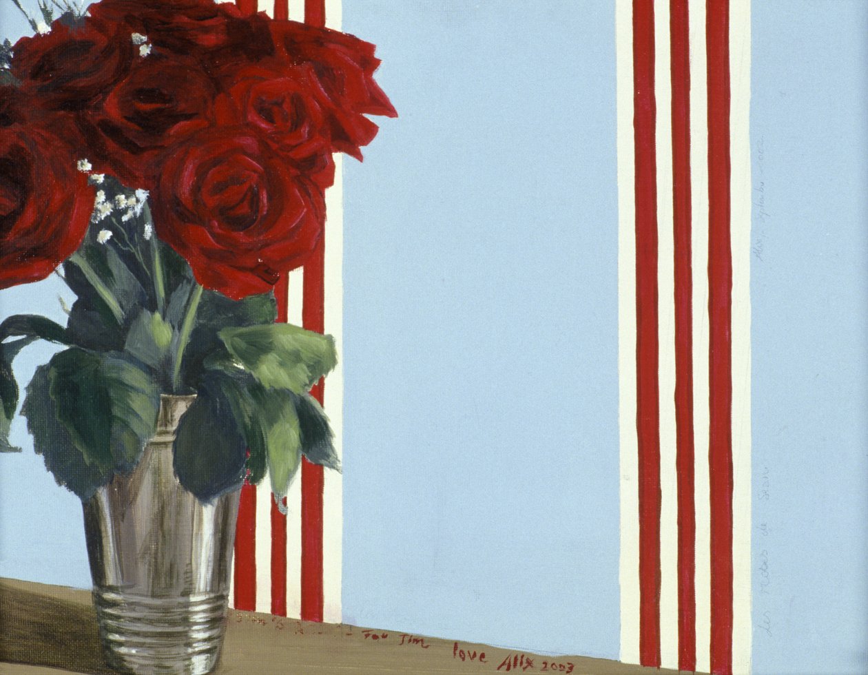 Vörös vörös rózsák (akril vászonra) alkotó: Alix Contemporary Artist Soubiran Hall