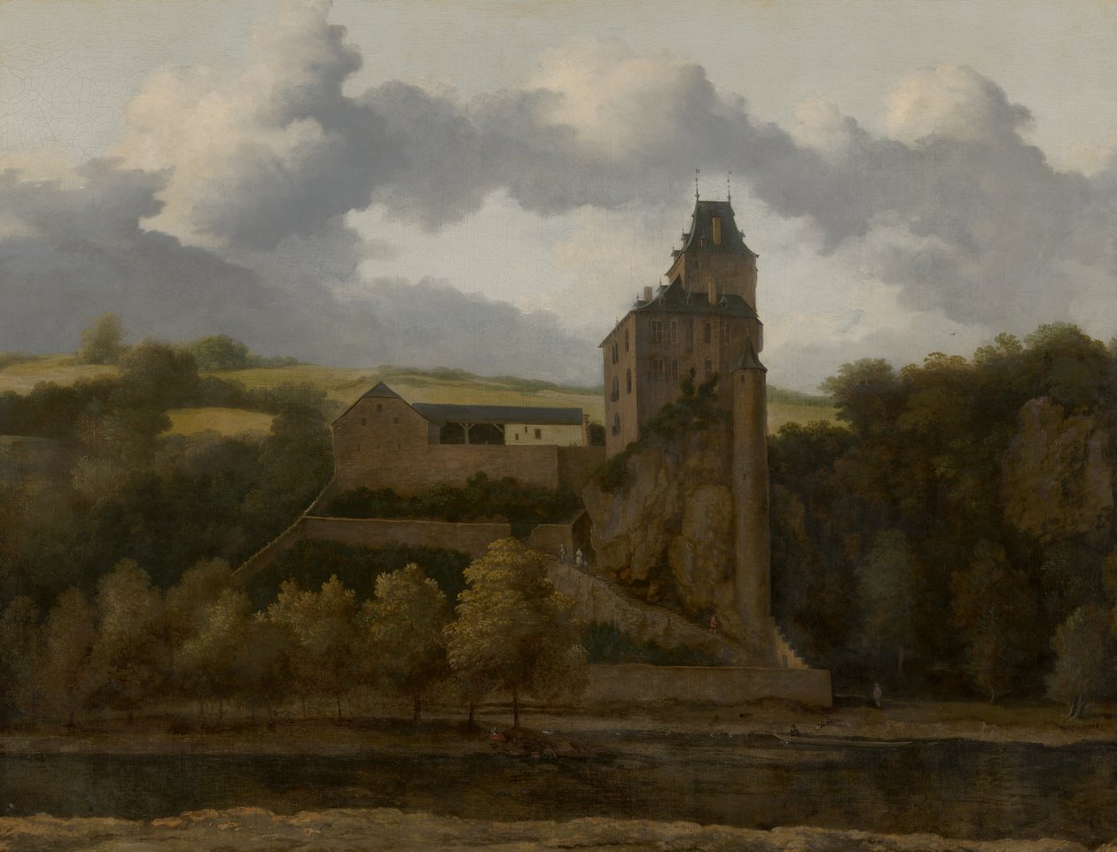 Kilátás a Montjardin kasteel kastélyra alkotó: Allaert van Everdingen