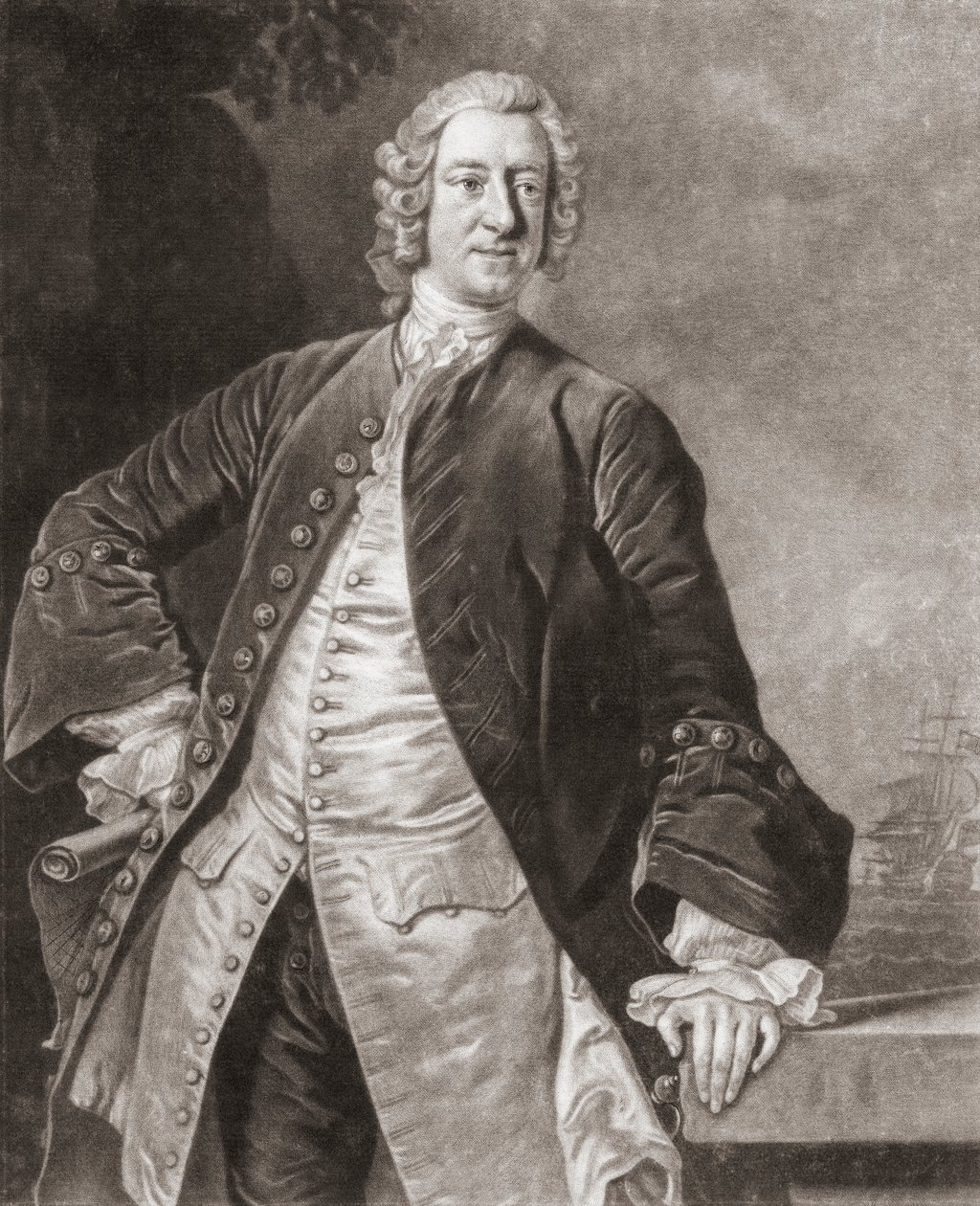 Edward Boscawen tengernagy. Portré. alkotó: Allan (after) Ramsay