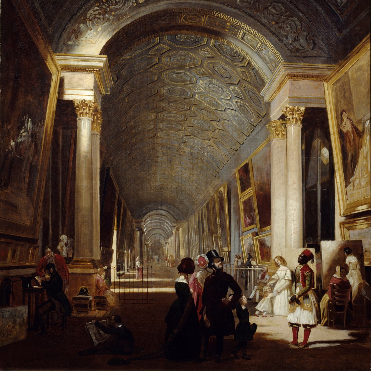 A Grand Galerie du Louvre 1841-ben. Allan Fraser (? - 1890) festménye Ec. Ang. alkotó: Allan Fraser