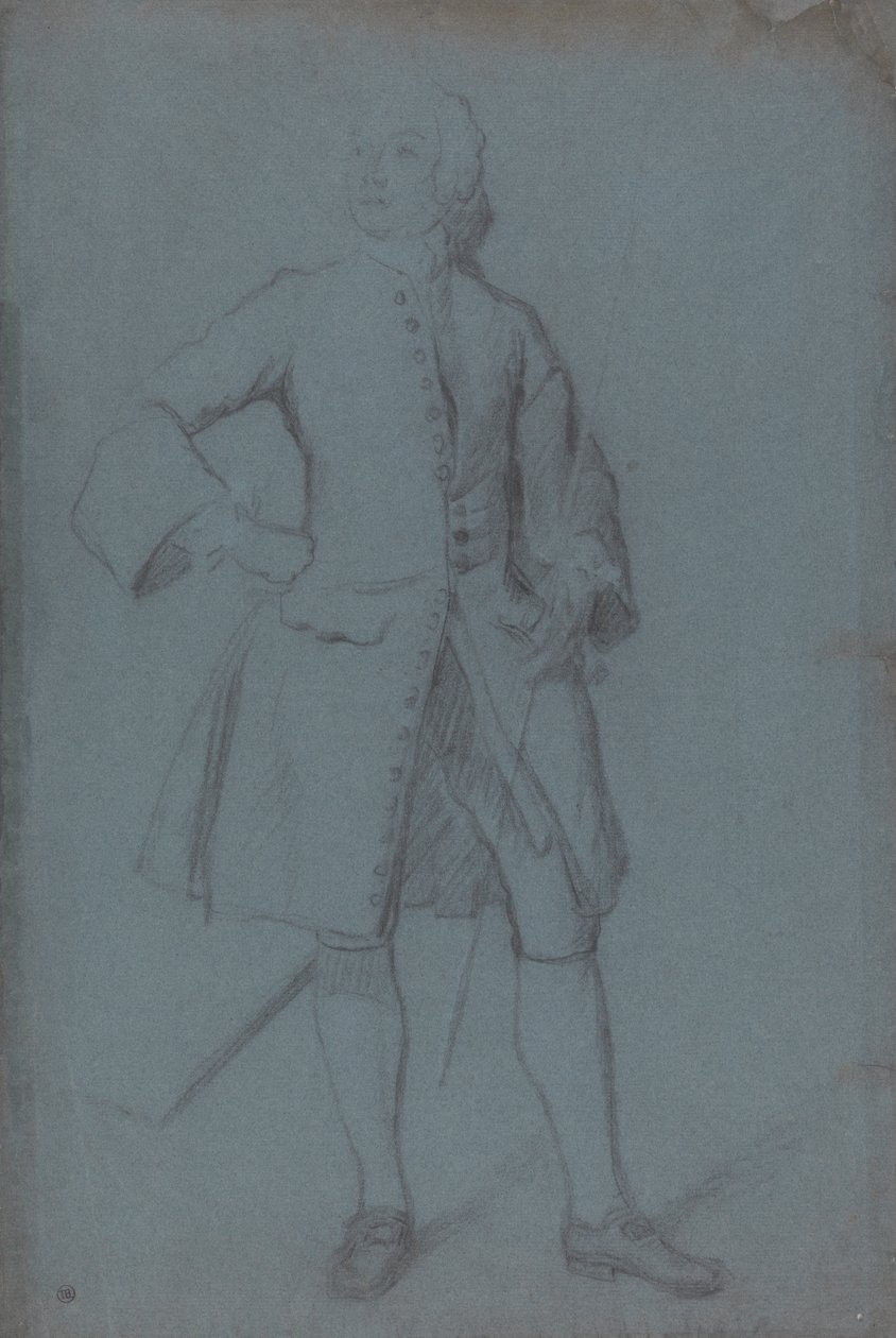 Férfi, aki egy botot tart a bal kezében, teljes hosszában alkotó: Allan Ramsay