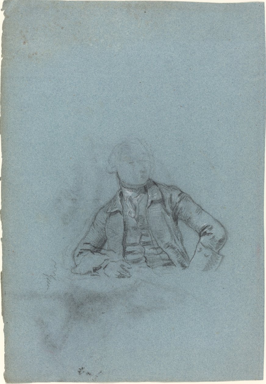 Tanulmány egy ülő emberről [recto] alkotó: Allan Ramsay